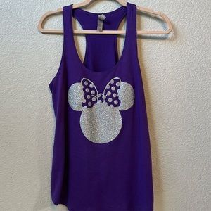 Minnie‎ Purple Glitter Racerback Tank. Disney
